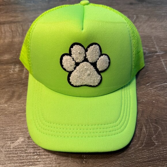 ⚫️ NOT PERFECT Paw Print Neon Trucker Hat - Picture 1 of 2